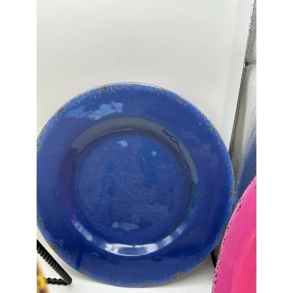 Pier 1 Carmelo Beautiful Colors Melamine Rustic 8.5” Plates Set of 10.